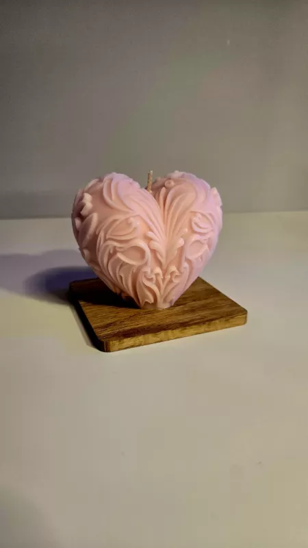 Rankų darbo natūralaus sojų vaško žvakė - "Širdis" - , namai ir interjeras 2