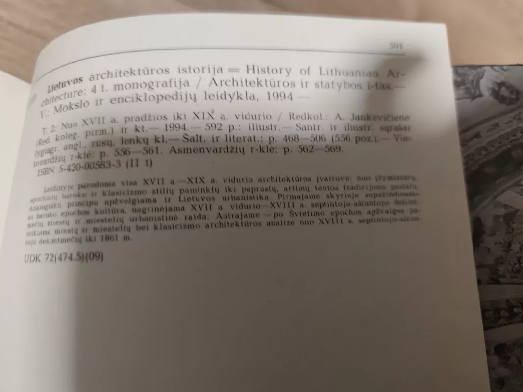 Lietuvos architektūros istorija II. Nuo XVII a. pradžios iki XIX a. vidurio - Autorių Kolektyvas, knyga 5
