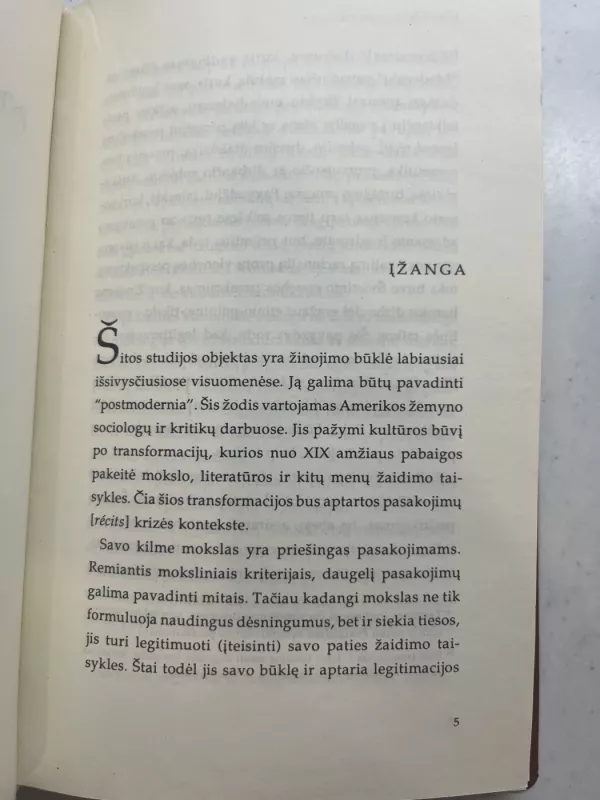 Postmodernus būvis - Jean-Francois Lyotard, knyga 4