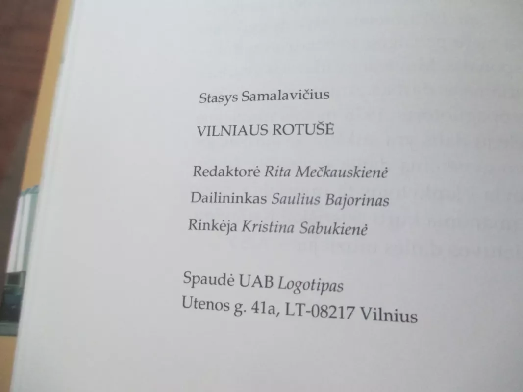 Vilniaus rotušė - Stasys Samalavičius, knyga 5