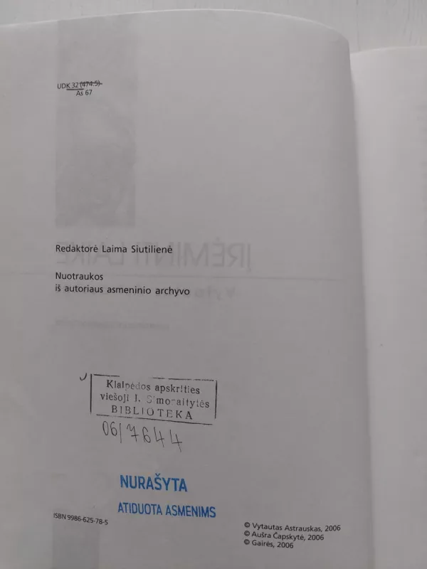 Įrėminti laike: prisiminimai ir pamąstymai - Vytautas Astrauskas, knyga 3