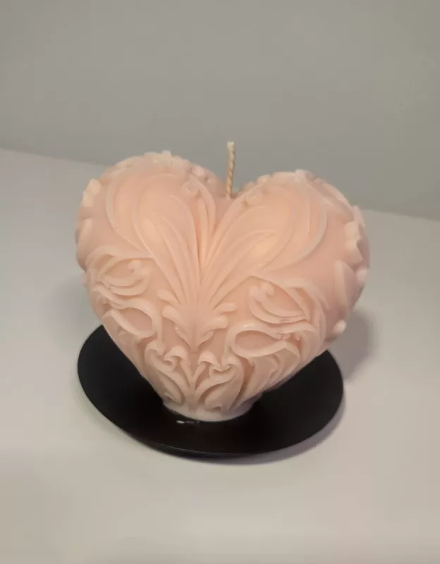 Rankų darbo natūralaus sojų vaško žvakė - Širdis ❤️ - , namai ir interjeras 4