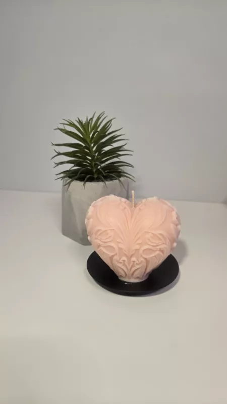 Rankų darbo natūralaus sojų vaško žvakė - Širdis ❤️ - , namai ir interjeras 3