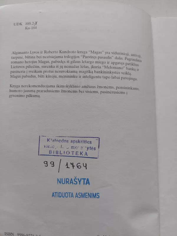 Magas - Robertas Kundrotas, Algimantas  Lyva, knyga 4