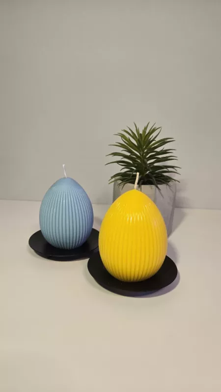 Rankų darbo natūralaus sojų vaško žvakė - Velykų kiaušinis - , namai ir interjeras 4