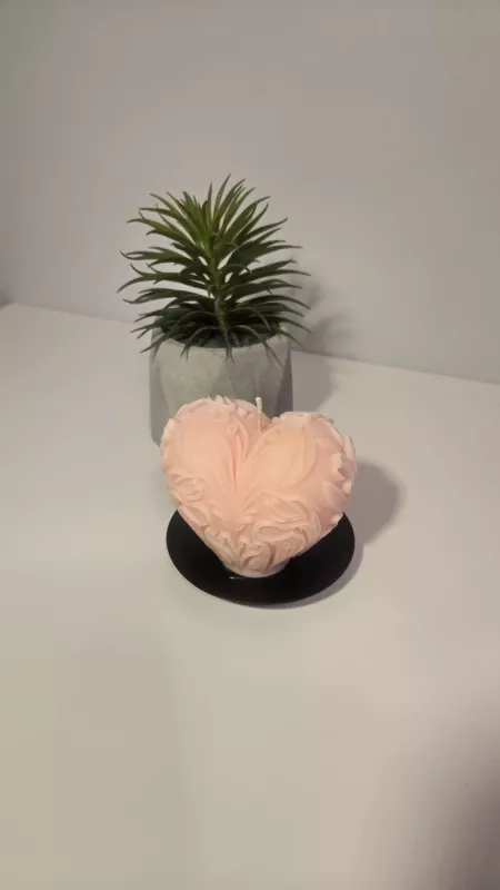 Rankų darbo natūralaus sojų vaško žvakė - Širdis ❤️ - , namai ir interjeras 2