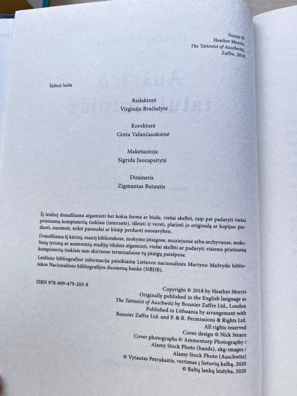 Aušvico tatuiruotojas - Heather Morris, knyga 4