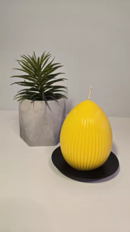 Rankų darbo natūralaus sojų vaško žvakė - Velykų kiaušinis - , namai ir interjeras 2