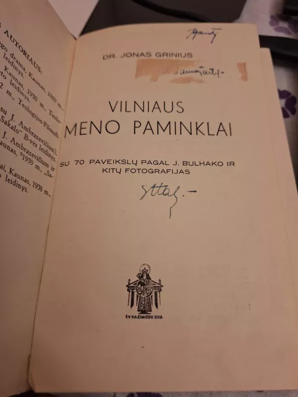 Vilniaus meno paminklai - Jonas Grinius, knyga 2