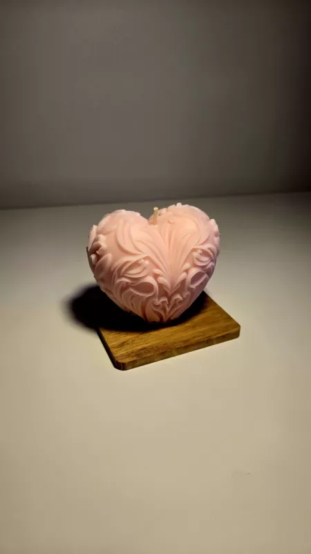 Rankų darbo natūralaus sojų vaško žvakė - "Širdis" - , namai ir interjeras 4