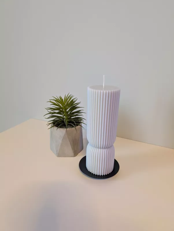 Rankų darbo natūralaus sojų vaško žvakė - Kolona - , namai ir interjeras 3