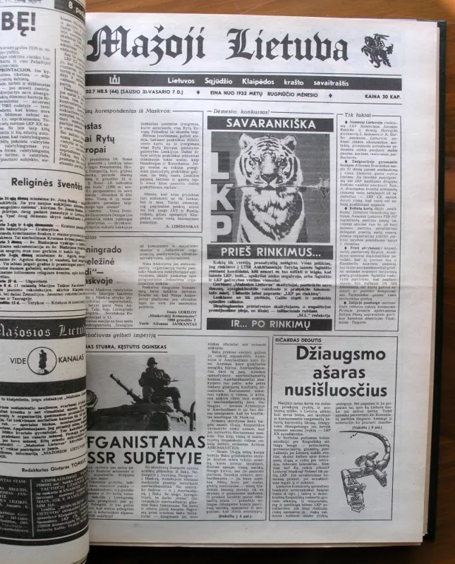 Mažoji Lietuva (savaitraštis) 1989-1990 - Redaktorius: Gintaras Tomkus, Kęstutis Oginskas, knyga 5