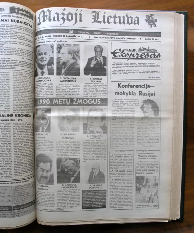 Mažoji Lietuva (savaitraštis) 1989-1990 - Redaktorius: Gintaras Tomkus, Kęstutis Oginskas, knyga 6