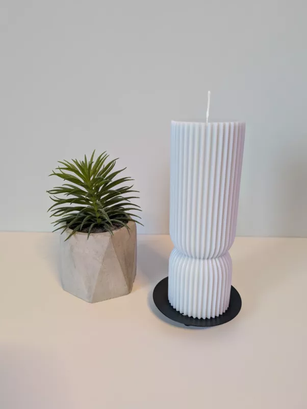 Rankų darbo natūralaus sojų vaško žvakė - Kolona - , namai ir interjeras 2