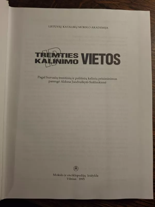 Tremties kalinimo vietos ( su žemėlapiu) - Juodvalkytė-Suščenkienė (sudarytoja), knyga 3