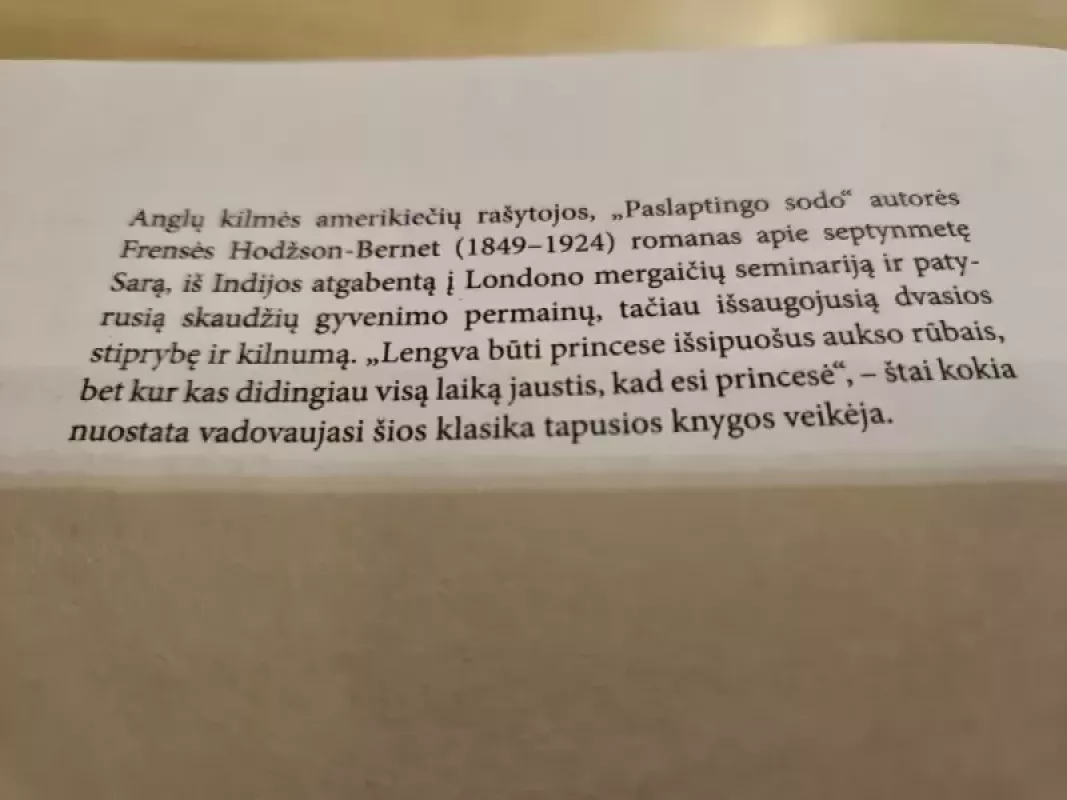 Mažoji princesė - F.H.Burnett, knyga 4