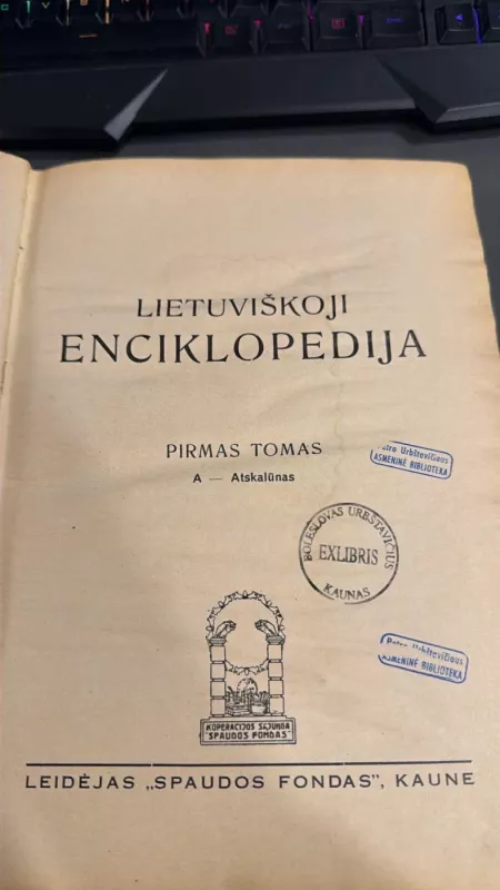 Lietuviškoji enciklopedija ( I tomas) - Vaclovas Biržiška, knyga 2