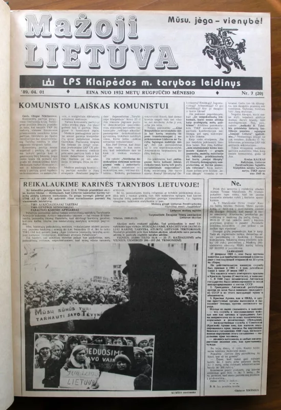 Mažoji Lietuva (savaitraštis) 1989-1990 - Redaktorius: Gintaras Tomkus, Kęstutis Oginskas, knyga 3