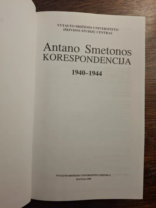 Antano Smetonos korespondencija - Daiva Dapkutė, knyga 3