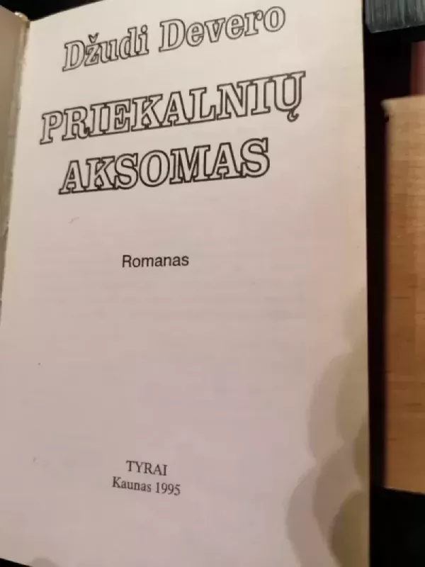 Priekalnių aksomas - Džudi Devero, knyga 3
