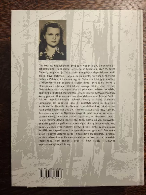 Kupiškio krašto partizanai - Ona Dapšytė - Kriukelienė, knyga 4