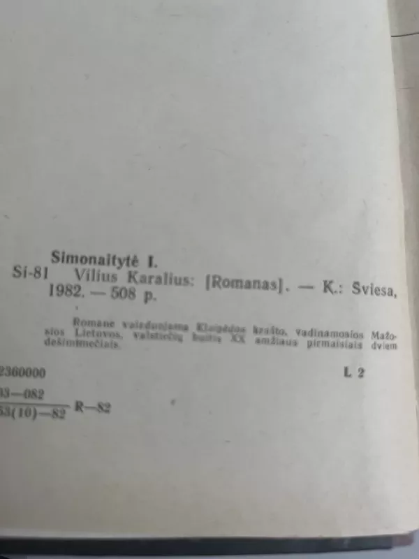 Vilius Karalius - Ieva Simonaitytė, knyga 3