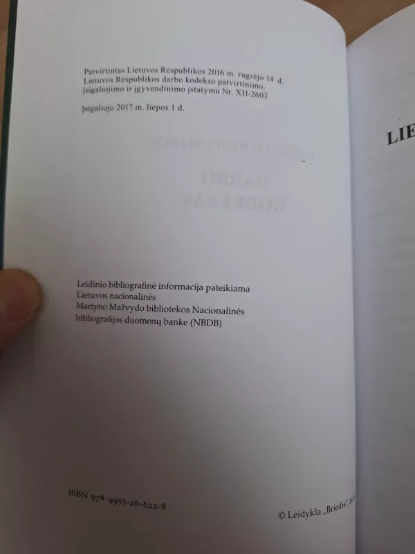 Lietuvos Respublikos Darbo kodeksas - Autorius Nežinomas, knyga 3
