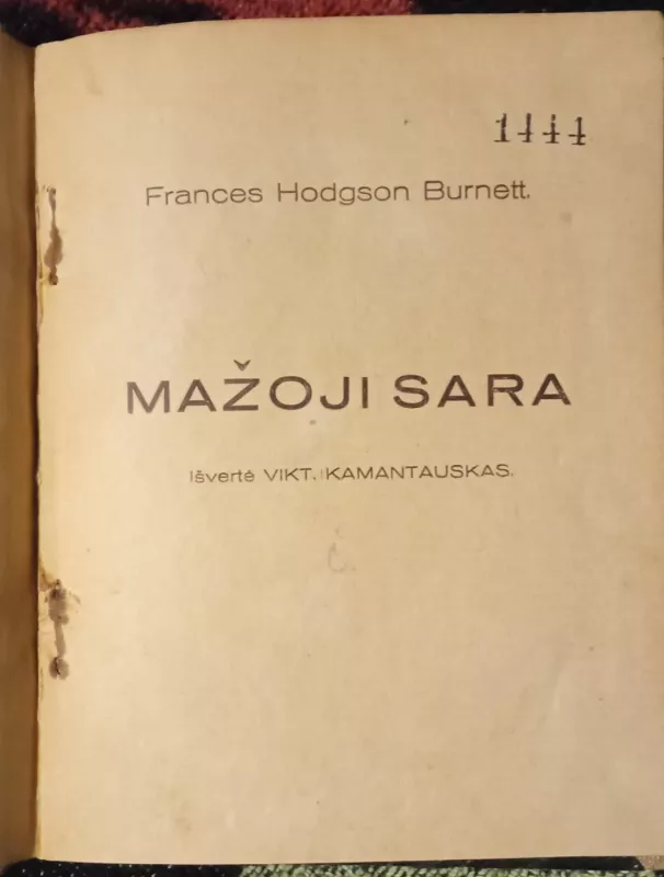 Burnett Mažoji Sara,1931 m - Frances Hodgson Burnett, knyga 3