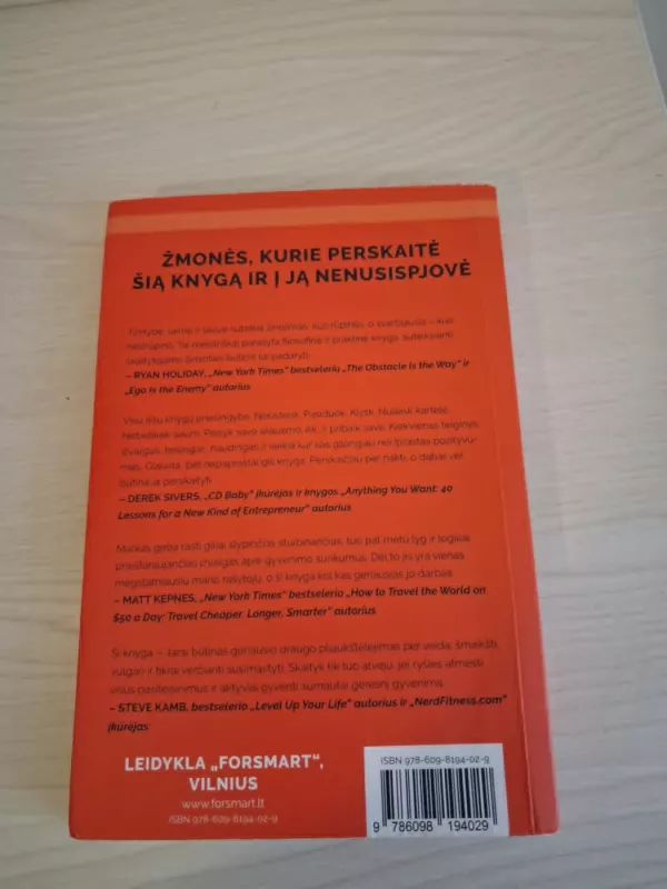 Subtilus menas nekrušti sau proto - Mark Manson, knyga 4
