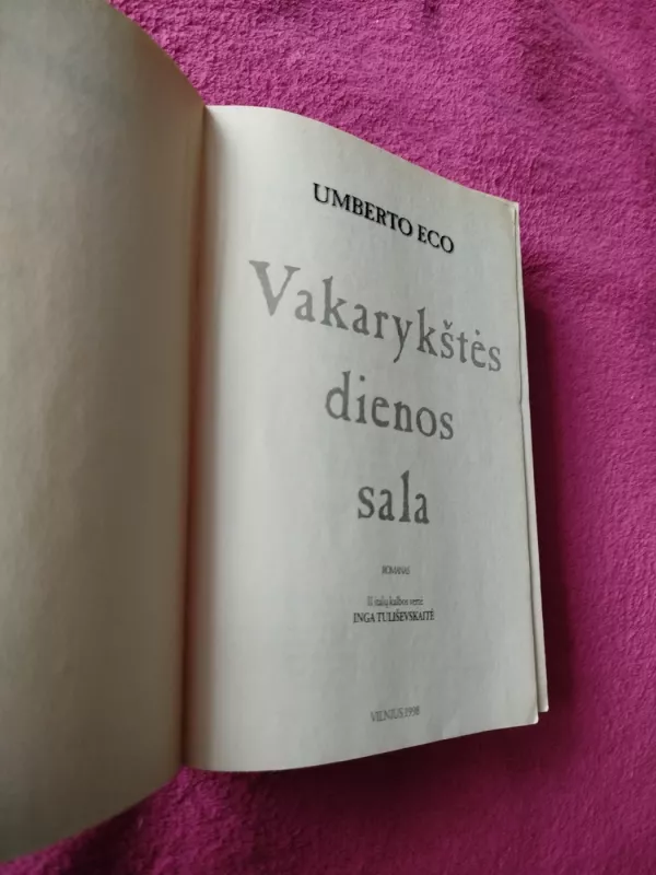Vakarykštės dienos sala - Umberto Eco, knyga 3