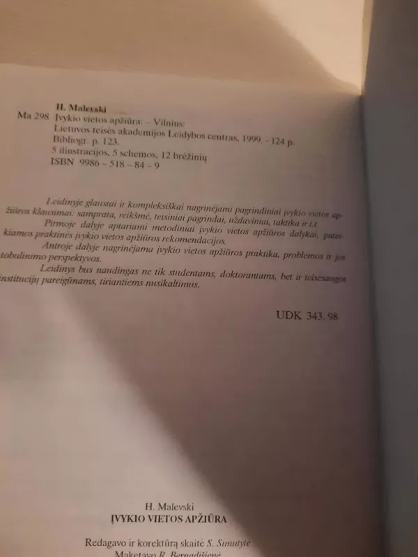 Įvykio vietos apžiūra - Malevski Hendryk, knyga 5