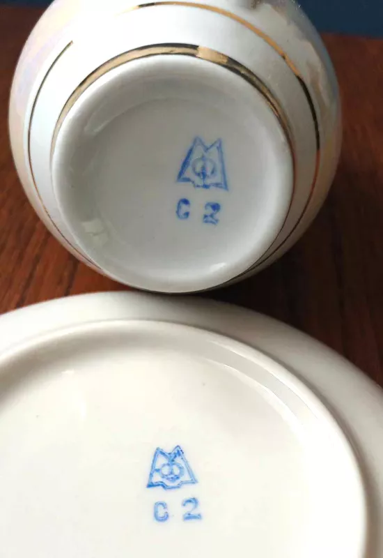 Puodeliai su lėkštute, 100ml, 3vnt, Minsko fabrikas - , namai ir interjeras 6