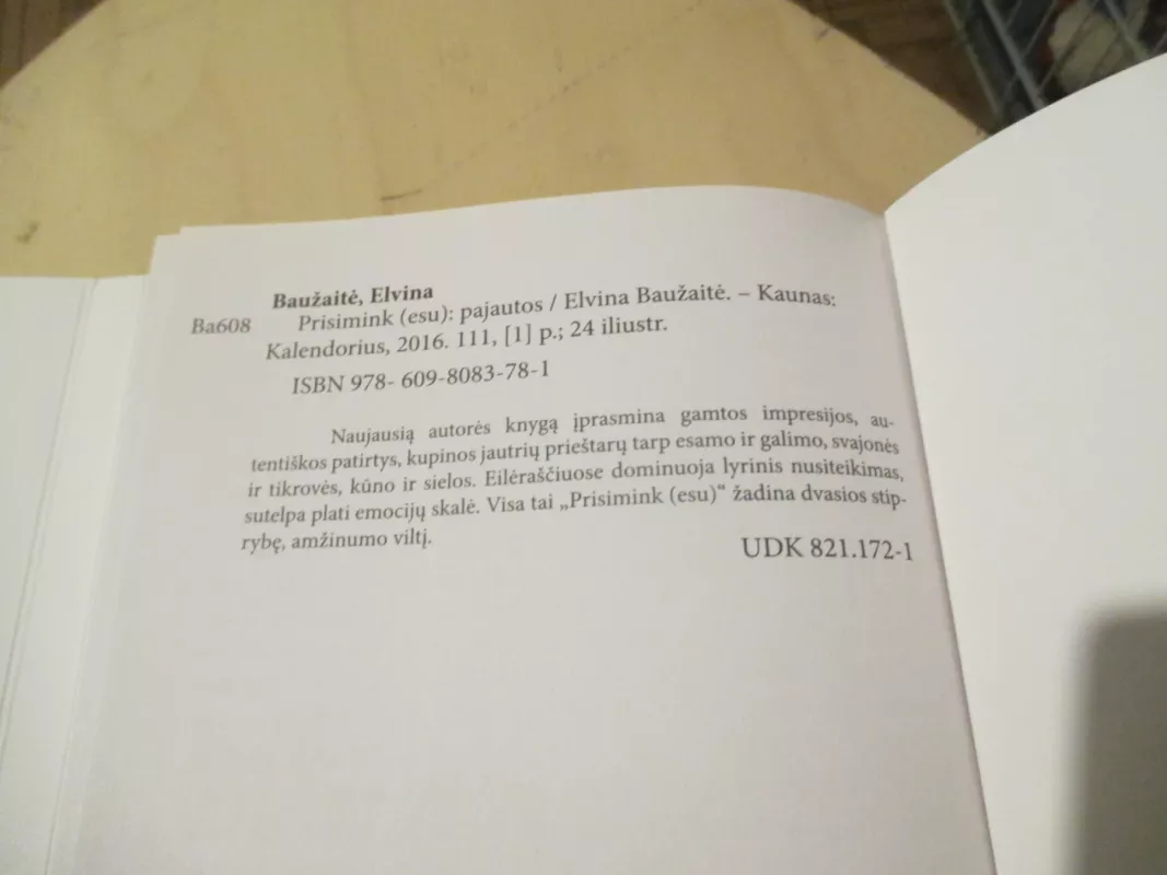 Prisimink (esu) - Evelina Baužaitė, knyga 6