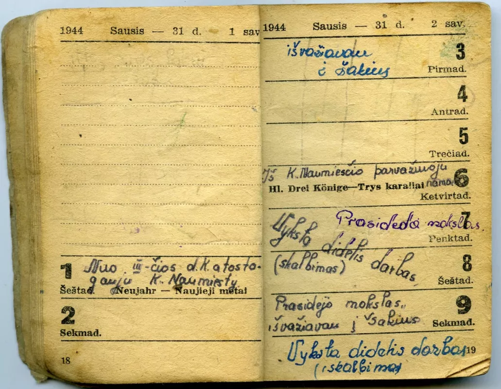 Kišeninis kalendorėlis 1944 metams - Valstybinė leidykla, knyga 5