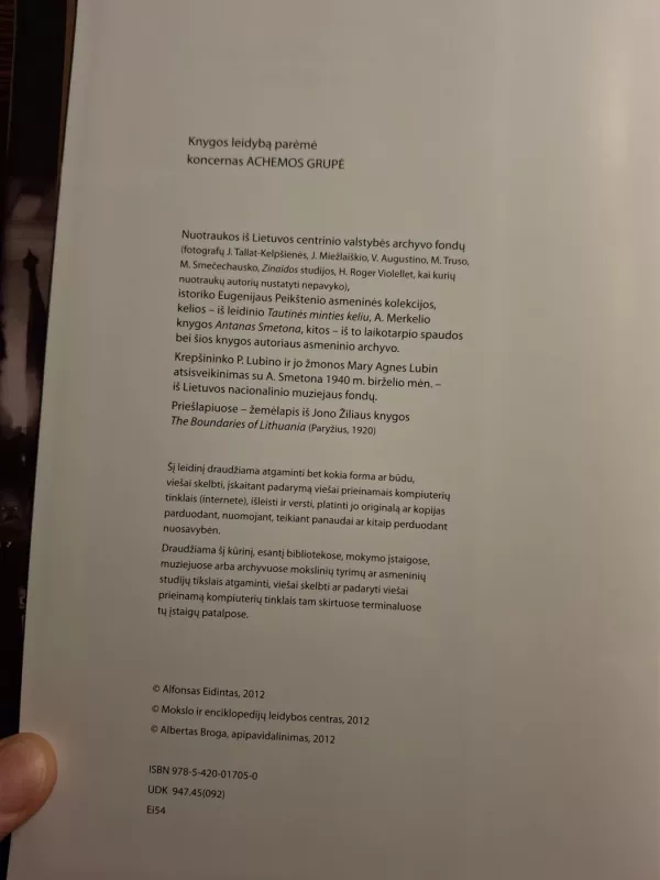 Antanas Smetona ir jo aplinka - Alfonsas Eidintas, knyga 3