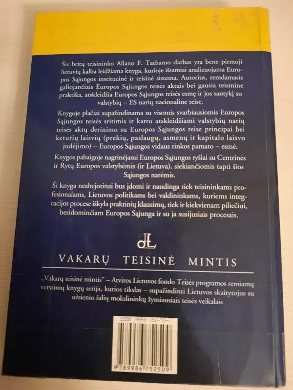 Europos sąjungos teisė - Allan Tatham, knyga 3