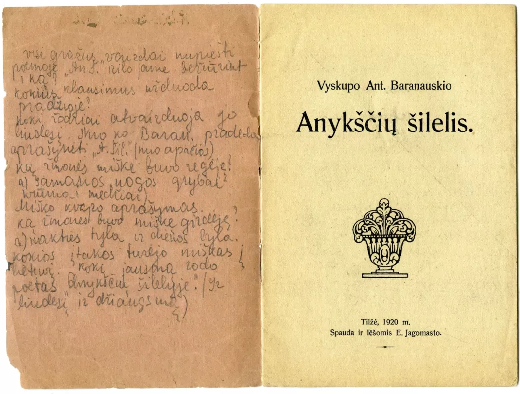 Anykščių šilelis - Vyskupas Antanas Baranauskas, knyga 5