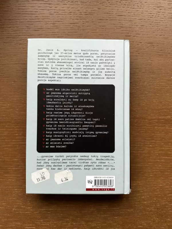 „Neištikimybė. Kaip išgydyti partnerio sukeltą skausmą ir atgauti pasitikėjimą“ - Janis A.,  Spring Michael Spring, knyga 4