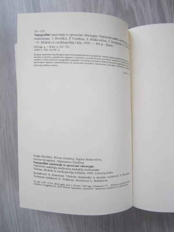 Topografinė anatomija ir operacinė chirurgija - Jurgis Brėdikis, knyga 4