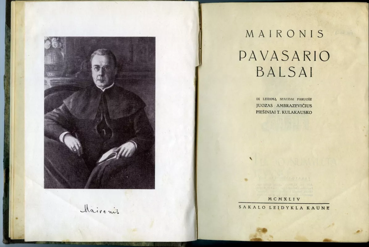 Pavasario balsai -  Maironis, knyga 4