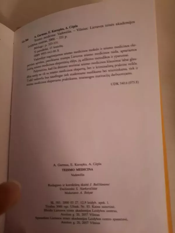 Teismo medicina - Cepla A. Garmus A. Kurapka E., knyga 6