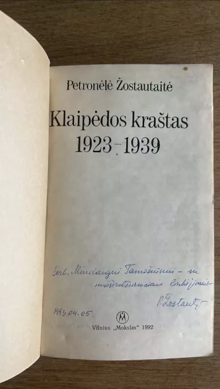 Klaipėdos kraštas 1923 - 1939 - Petronėlė Žostautaitė, knyga 3