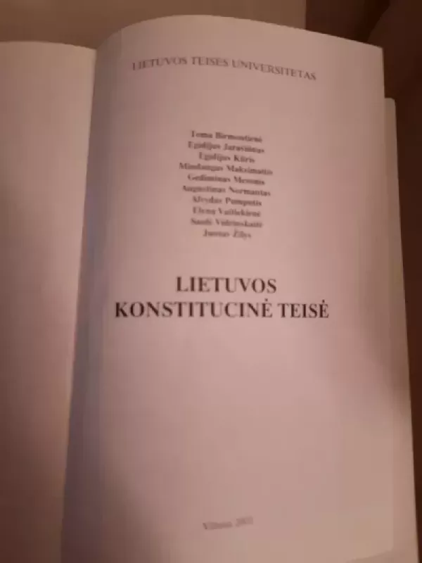 Lietuvos konstitucinė teisė-Vadovėlis - Toma ir kiti Birmontienė, knyga 5