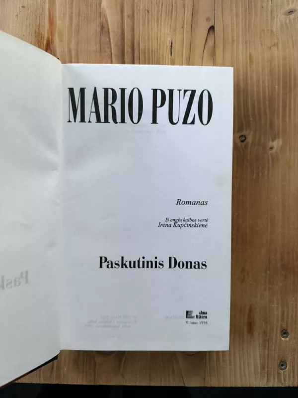 Paskutinis Donas - Mario Puzo, knyga 4