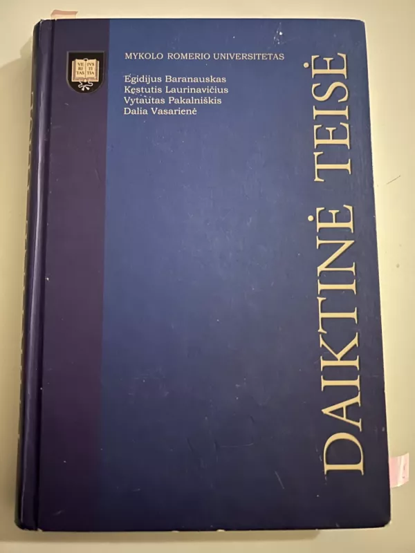 Daiktinė teisė - Egidijus Baranauskas ir kiti, knyga 2