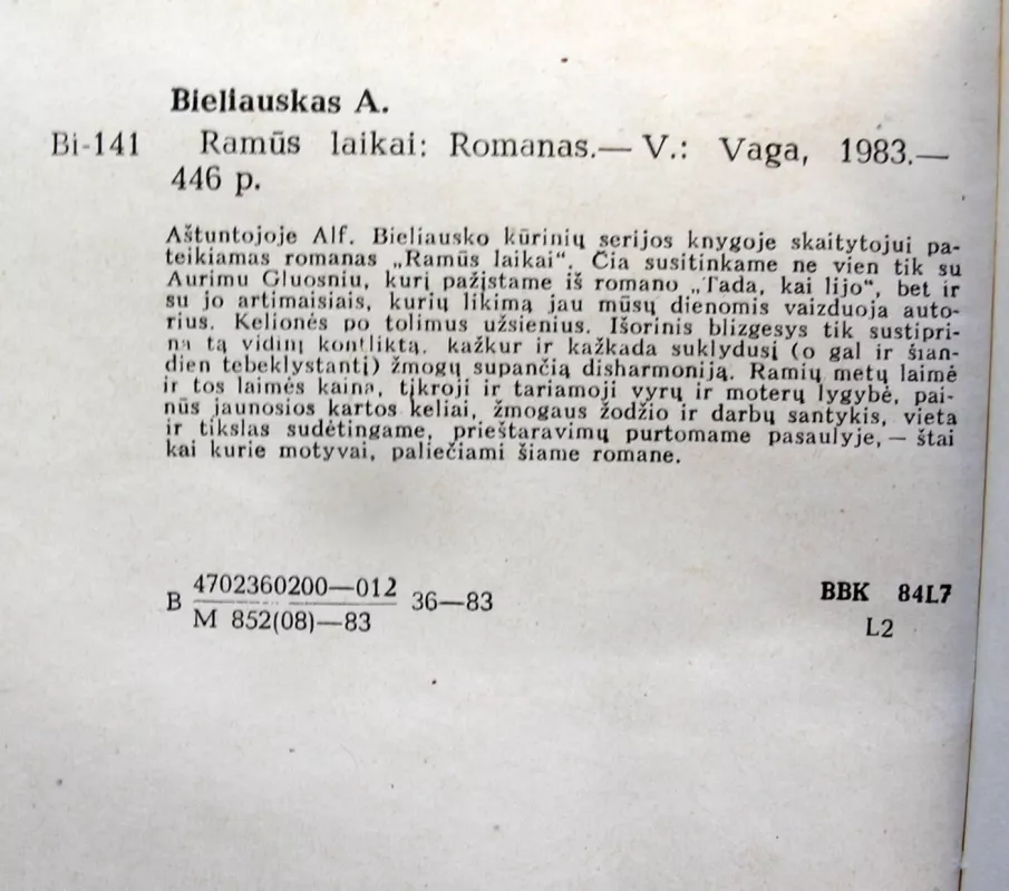 Ramūs laikai - Alfonsas Bieliauskas, knyga 5