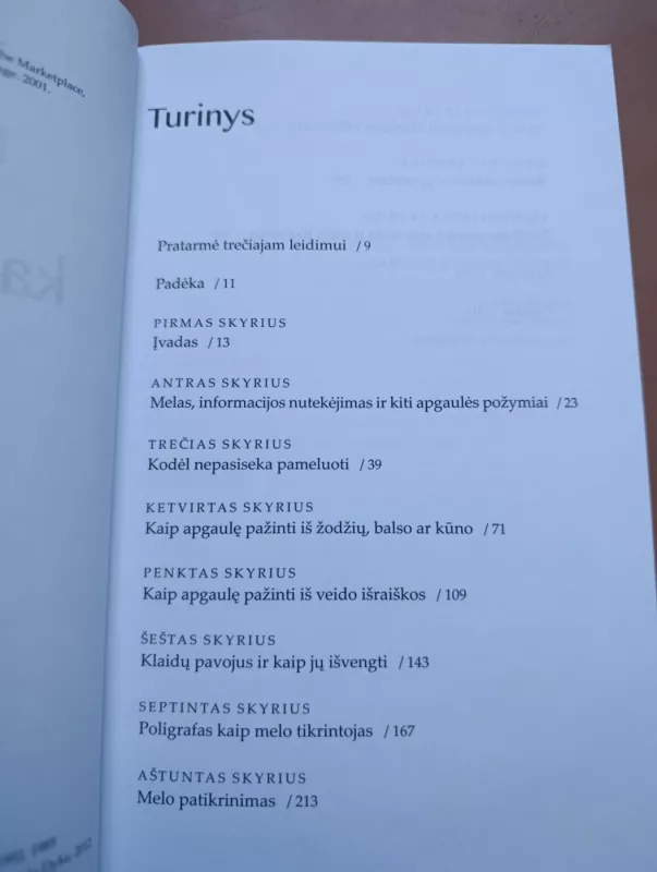 Žinau, kad meluoji. Melo psichologija santuokoje, versle ir politikoje - Paul Ekman, knyga 5