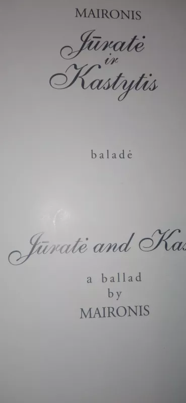 Jūratė ir Kąstytis -  Maironis, knyga 3