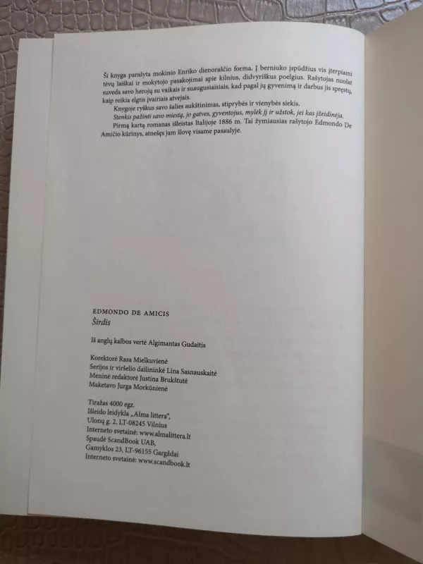 Širdis - Edmondo De Amicis, knyga 3