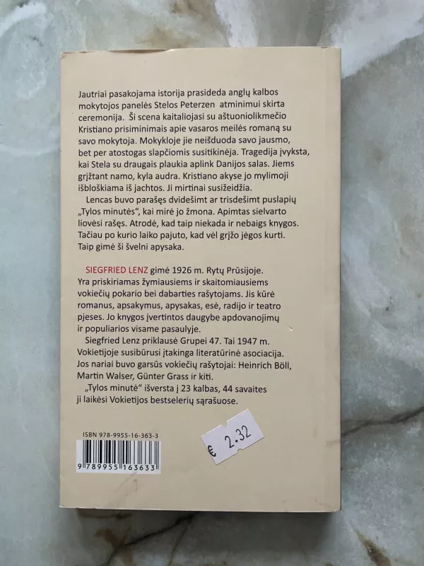 Tylos minutė - Siegfried Lenz, knyga 3